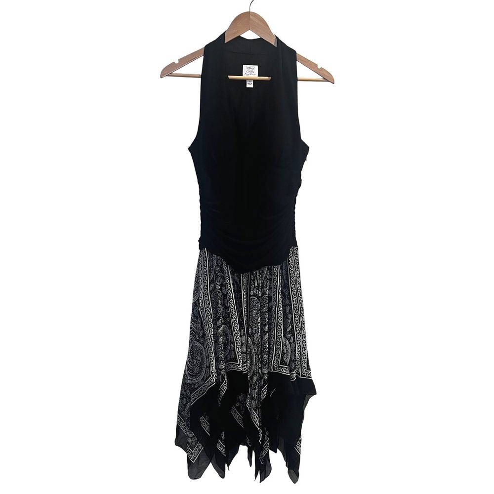 Suzi Chin Womens 4 Silk Halter Midi Dress Ruched Fairy Grunge Whimsigoth y2k